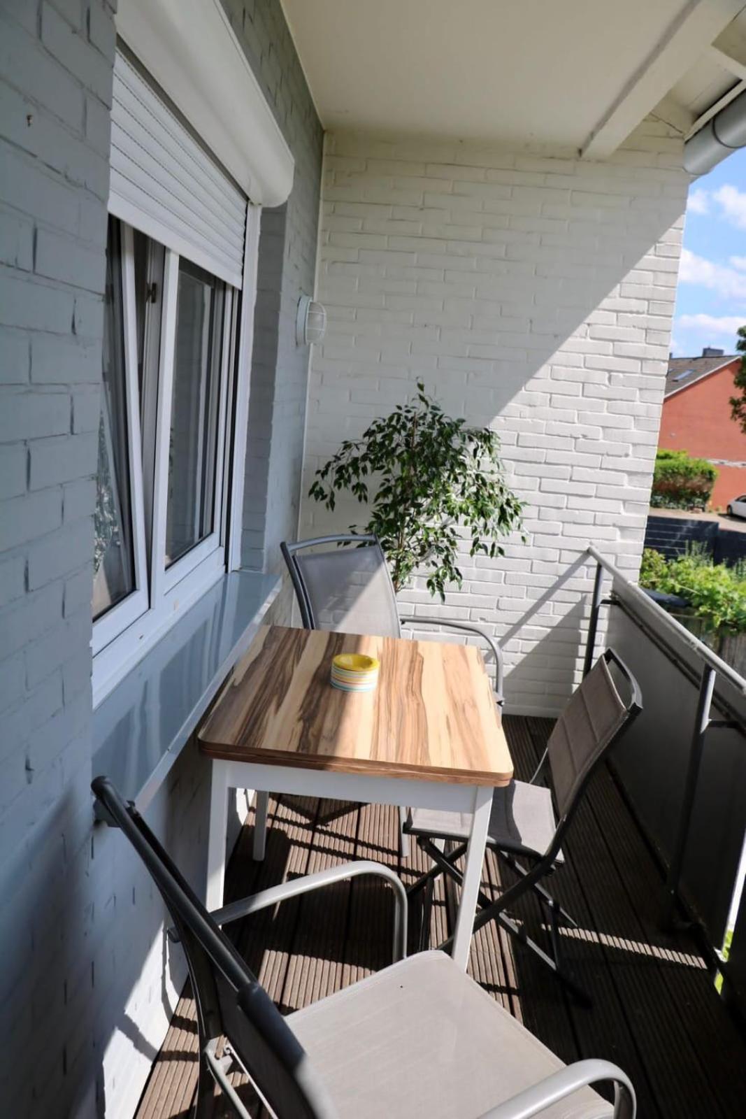 Ecocube Apartment2 Meppen14, Balkon, Kueche, Waschmaschine 외부 사진